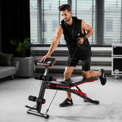 Hop-Sport Hantelbank mit Curlpult, verstellbar in 6 Neigungswinkel, inkl. Beinstrecker & Expander, Multifunktions-Trainingsbank für Zuhause, 220 kg Max. Belastbarkeit